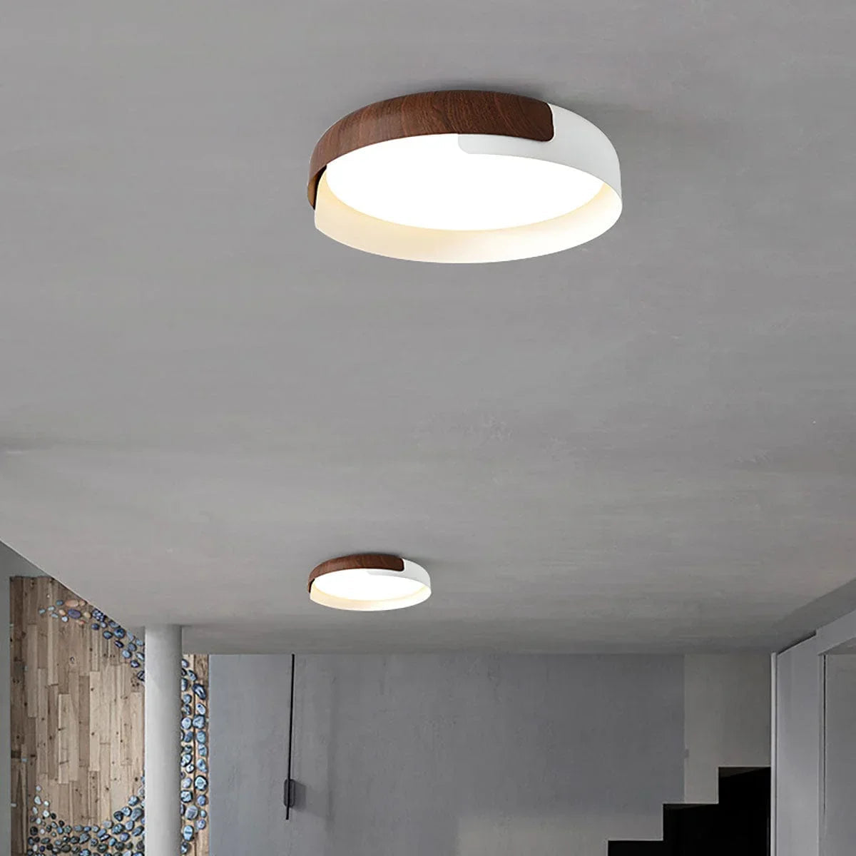 Wood Grain Effect Ceiling Light — Modern Ambiance