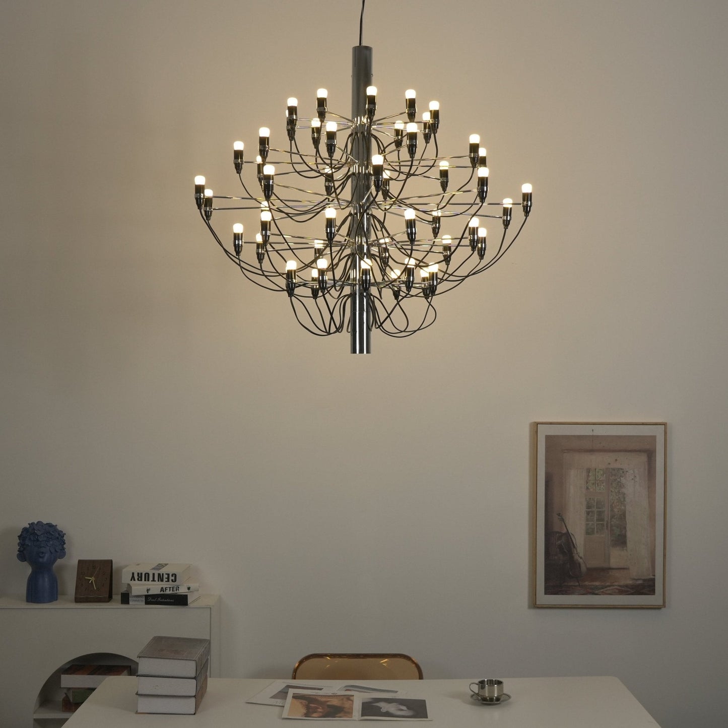 Matte Black Metal Chandelier — Modern Sculptural Statement