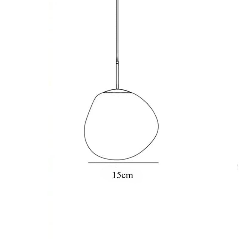 Melt Ball Pendant Light Pink Glass Globe Hanging Ceiling Lamp for Living Room