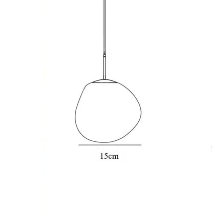 Melt Ball Pendant Light Pink Glass Globe Hanging Ceiling Lamp for Living Room