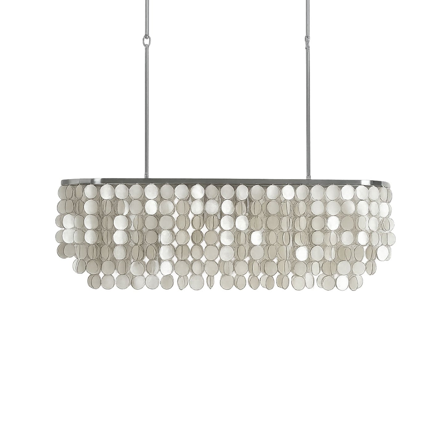 Capiz shell chandelier with chrome frame, Lumotrot brand