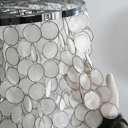 Tiered Capiz Shell Chandelier — Ethereal Coastal Glow - LumoTrot