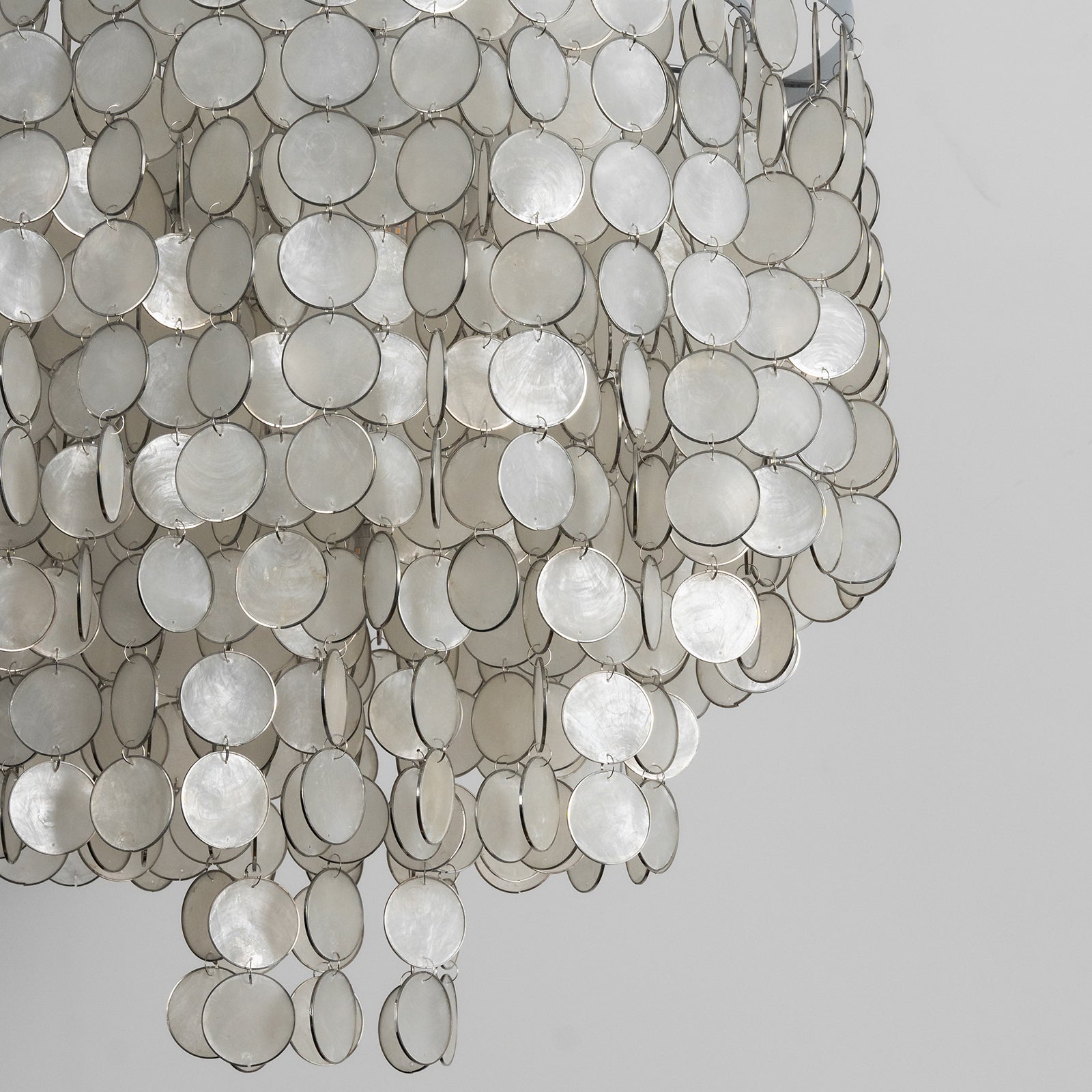 Tiered Capiz Shell Chandelier — Ethereal Coastal Glow - LumoTrot