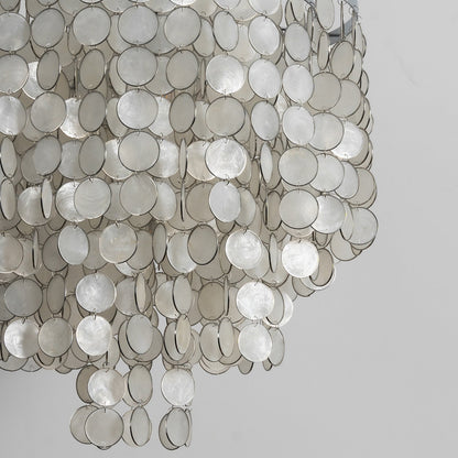 Tiered Capiz Shell Chandelier — Ethereal Coastal Glow - LumoTrot