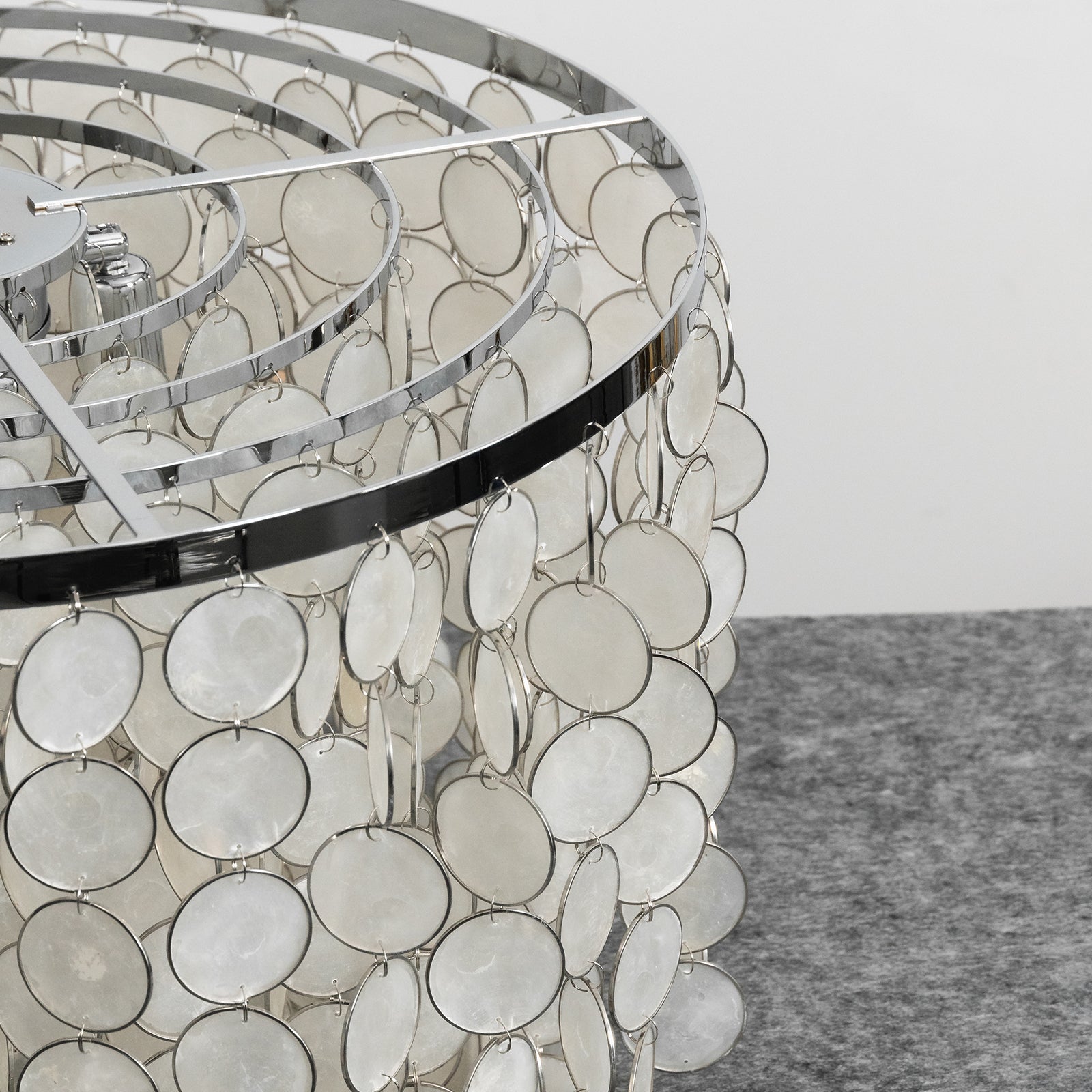 Tiered Capiz Shell Chandelier — Ethereal Coastal Glow - LumoTrot