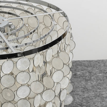 Tiered Capiz Shell Chandelier — Ethereal Coastal Glow - LumoTrot