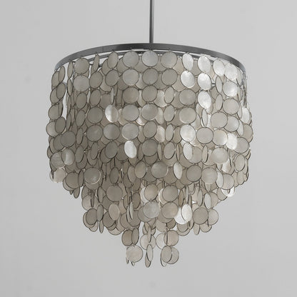 Tiered Capiz Shell Chandelier — Ethereal Coastal Glow - LumoTrot