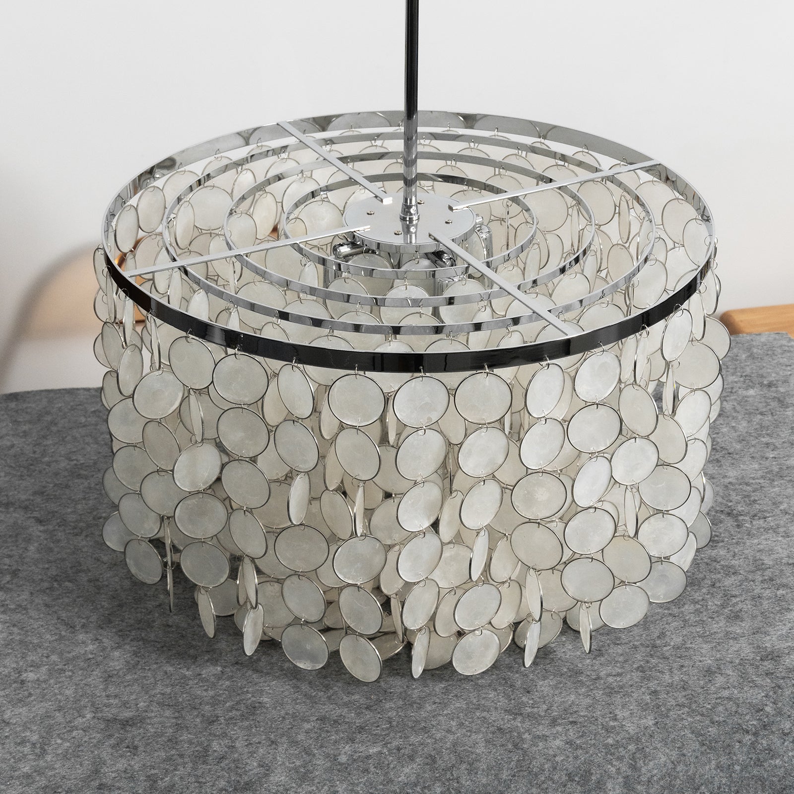 Tiered Capiz Shell Chandelier — Ethereal Coastal Glow - LumoTrot