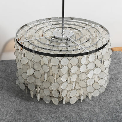 Tiered Capiz Shell Chandelier — Ethereal Coastal Glow - LumoTrot