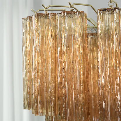 Glass Rod Chandelier — Warm Amber Radiance